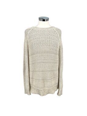 Vince Raglan Crewneck Knit Sweater Ivory Cream Size Small